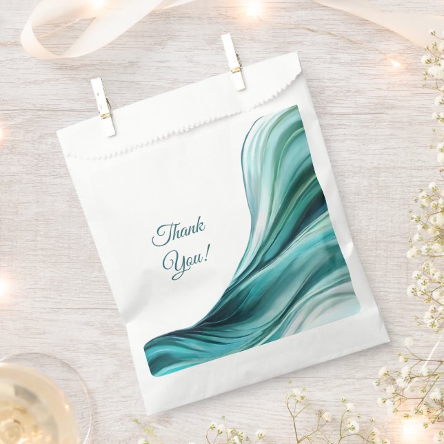 Bolsa De Papel Boda moderno-verde esmeralda- (Cortado)