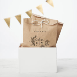 Bolsa De Papel Boda Monograma de calabazas