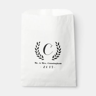 Bolsa De Papel Boda Monograma Laurel