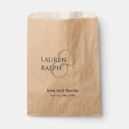 Bolsa De Papel Boda Monogramado Negro Gracias Bags Favor