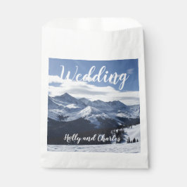 Bolsa De Papel Boda Montañas Snowy Tema alpino