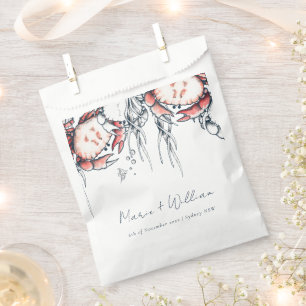 Bolsa De Papel Boda Náutico De Coral De Cangrejo Submarino De La