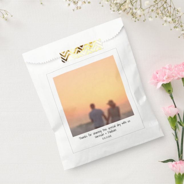 Bolsa De Papel Boda nombres de fotos instantáneas regalo moderno (Sellado)