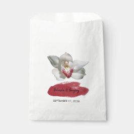 Bolsa De Papel Boda Orquídea Blanca de Borgoña