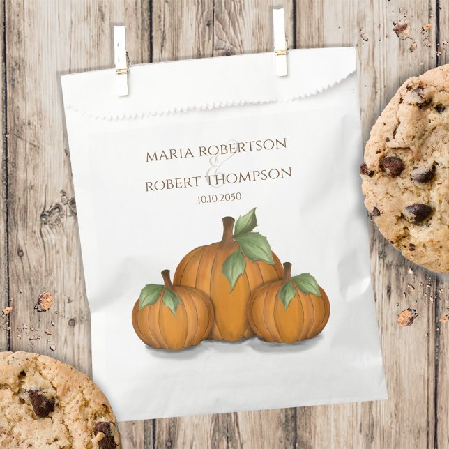 Bolsa De Papel Boda Otoño Calabaza Acuarela Elegante (Subido por el creador)