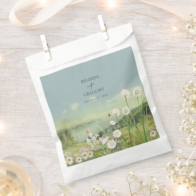 Bolsa De Papel Boda paisajista de la montaña de flores silvestres (Cortado)