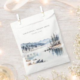 Bolsa De Papel Boda paisajista del lago Winter Snow Mountain