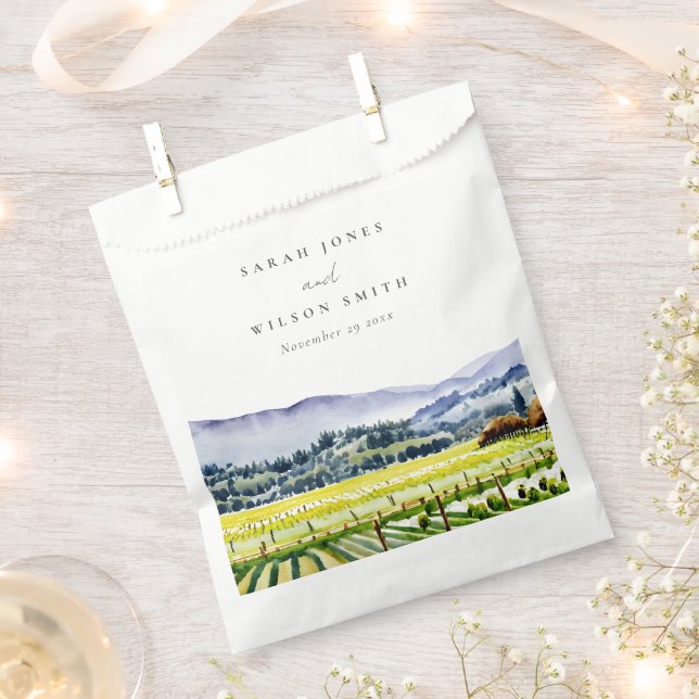 Bolsa De Papel Boda paisajístico de viñedos de Napa Valley Waterc (Cortado)