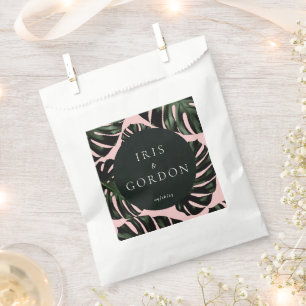 Bolsa De Papel Boda personalizada de hojas de palmeras tropicales