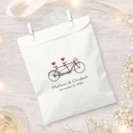 Bolsa De Papel Boda personalizada de la bicicleta de tándem tradi