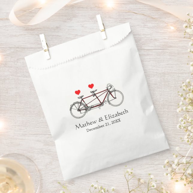 Bolsa De Papel Boda personalizada de la bicicleta de tándem tradi (Cortado)