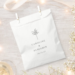 Bolsa De Papel Boda personalizada de la línea de árbol de palma m