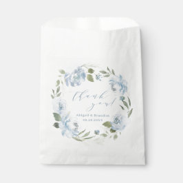 Bolsa De Papel Boda: Polvoriento azul romántico floral
