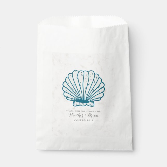 Bolsa De Papel Boda Real Rustic Seashell (Anverso)