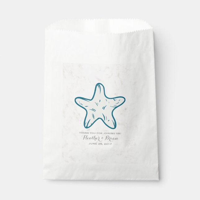 Bolsa De Papel Boda Real Rustic Starfish (Anverso)