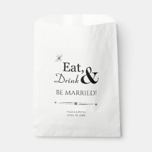 Bolsa De Papel Boda Retro Come, Bebe y Cásate