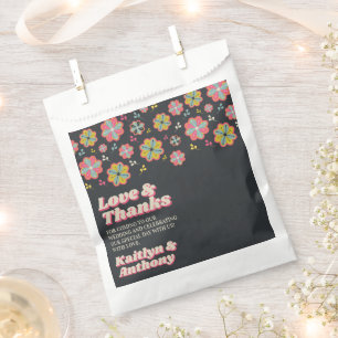 Bolsa De Papel Boda Retro Groovy de Flower Power 70