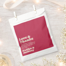 Bolsa De Papel boda Retro Groovy Viva Magenta de los años 70