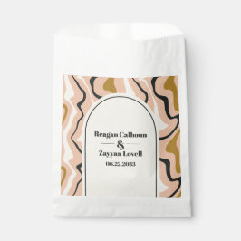 Bolsa De Papel Boda Retro Swirl Arch Pink Black Gold