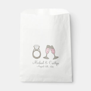 Bolsa De Papel Boda Ring Diamond Pink Champagne Bridal Shower