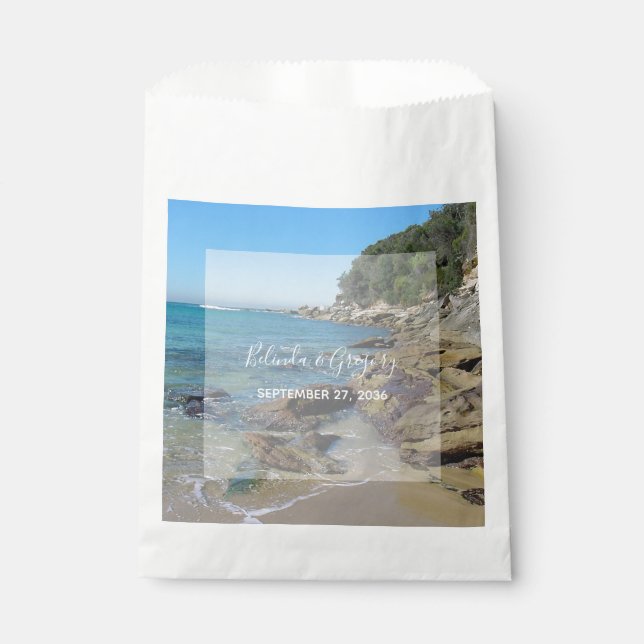 Bolsa De Papel Boda Rocky Beach (Anverso)