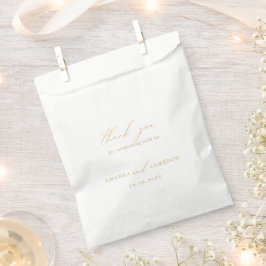 Bolsa De Papel Boda Romantic Gold Calligraphy Script Gracias