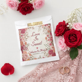 Bolsa De Papel Boda Romántica de Rosas Rosadas y Rojas en Primave