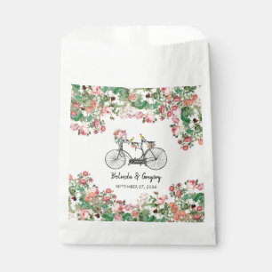 Bolsa De Papel Boda Romántico de Flores de Bicicleta Vintage y Av