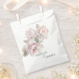 Bolsa De Papel Boda romántico de Rubor Peony Floral