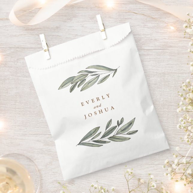 Bolsa De Papel Boda Romántico Evergreen (Cortado)
