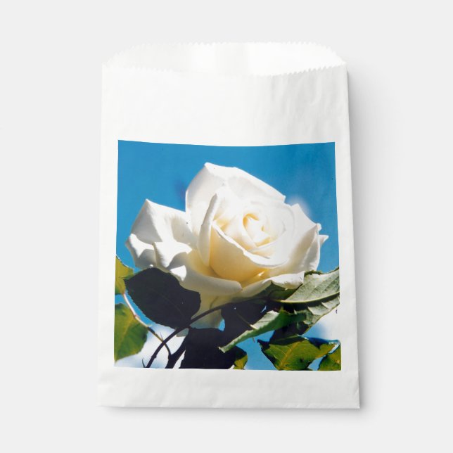 Bolsa De Papel Boda Rosa Blanca Belleza (Anverso)