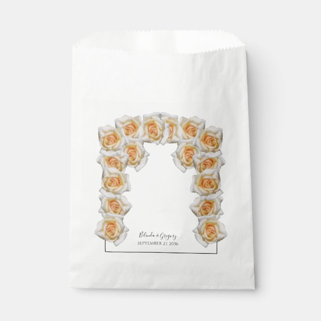 Bolsa De Papel Boda Rosas naranjas (Anverso)