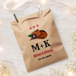 Bolsa De Papel Boda rural rústica de Gorra floral occidental