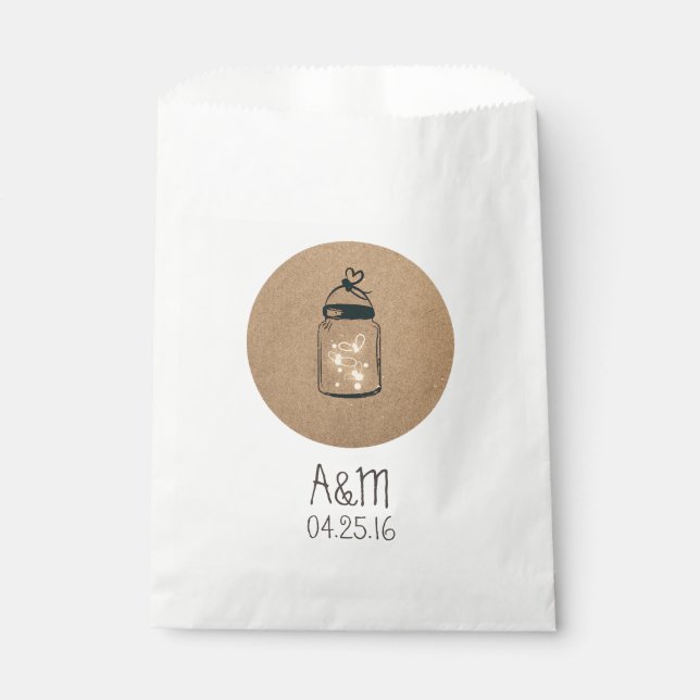 Bolsa De Papel Boda ruso de luciérnagas Mason Jar (Anverso)
