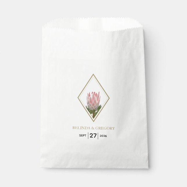 Bolsa De Papel Boda Rustic King Protea (Anverso)