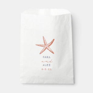 Bolsa De Papel Boda Rustic Red Starfish Beach