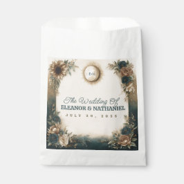Bolsa De Papel Boda Rústica Bohemio Floral Sol Luna Celestial