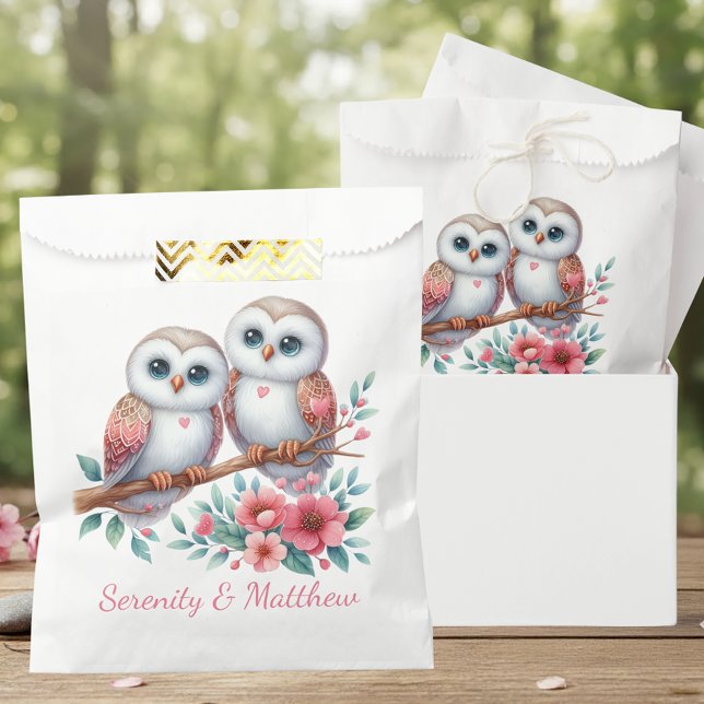 Bolsa De Papel Boda Rústica Boho de Bosque de Búhos (Subido por el creador)