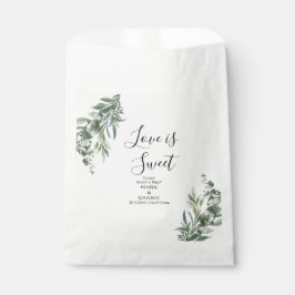 Bolsa De Papel Boda rústica con vegetación de eucalipto