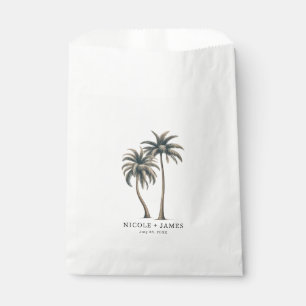 Bolsa De Papel Boda Rústico Costero Tropical Palm Tree
