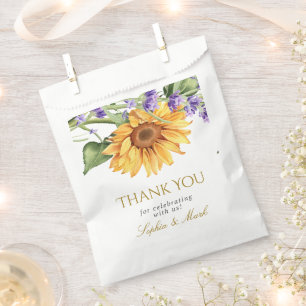 Bolsa De Papel Boda Rústico de girasoles y lavanda
