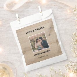 Bolsa De Papel Boda Rústico de la madera de grano Amor