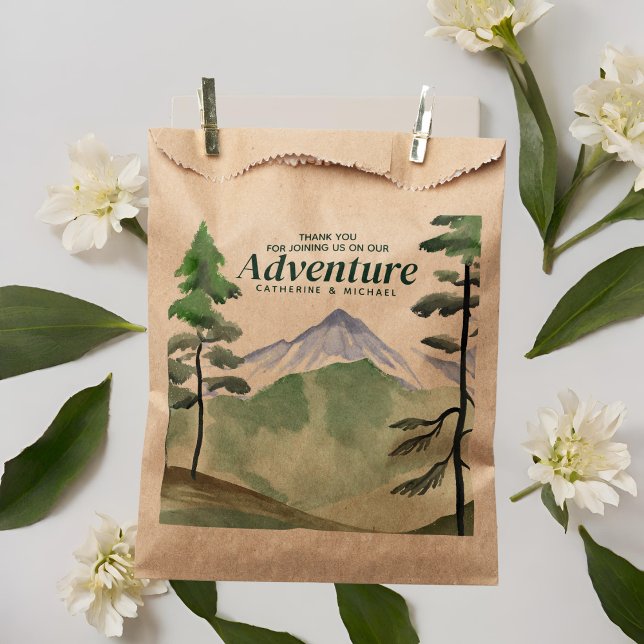 Bolsa De Papel Boda Rústico de Pine de Emerald Greenery (Subido por el creador)