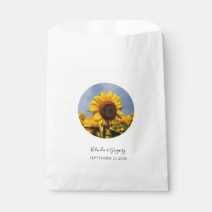 Bolsa De Papel Boda Rústico del cielo azul girasol