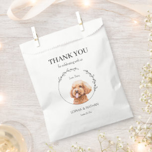 Bolsa De Papel Boda simple de perro caniche gracias