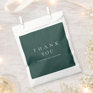Bolsa De Papel Boda Simple Verde Esmeralda Clásico