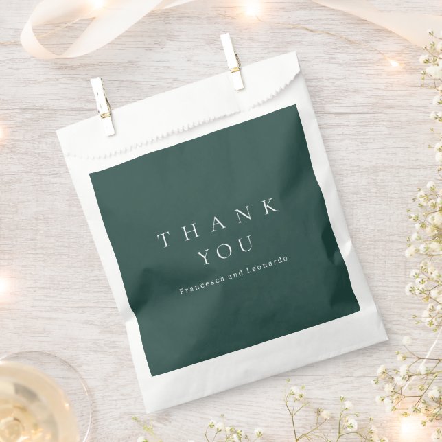 Bolsa De Papel Boda Simple Verde Esmeralda Clásico (Cortado)