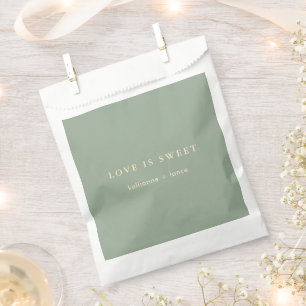 Bolsa De Papel Boda Simple Verde Sage Moderno