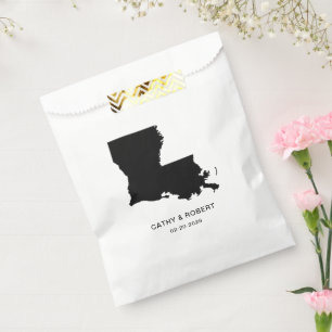 Bolsa De Papel Boda Simple y Elegante del Estado de Louisiana