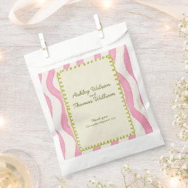 Bolsa De Papel Boda singularmente moderno rosa y verde